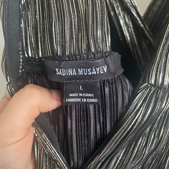 Sabina Musayev Alma Mini Dress In Black Metallic. Pre-Owned. No Belt Included. - Picture 12 of 13